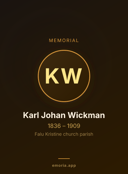Memorial portrait of Karl Johan Wickman