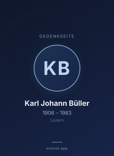 Gedenkportrait von Karl Johann Büller