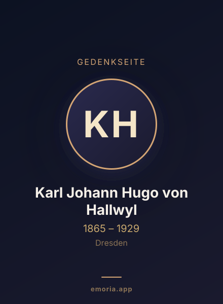 Gedenkportrait von Karl Johann Hugo von Hallwyl