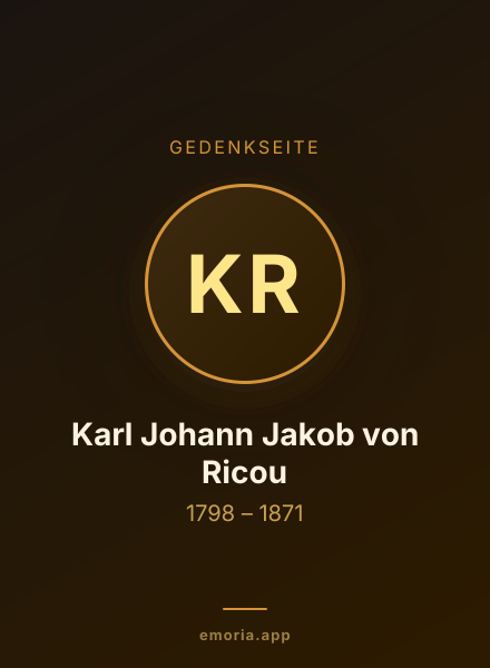 Gedenkportrait von Karl Johann Jakob von Ricou