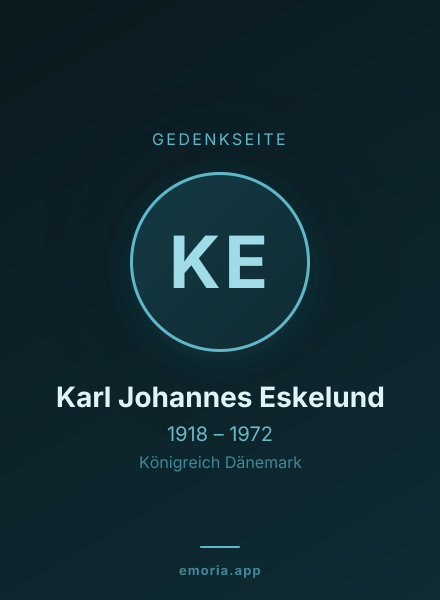 Gedenkportrait von Karl Johannes Eskelund