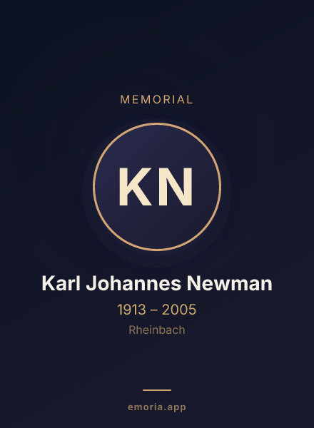 Memorial portrait of Karl Johannes Newman