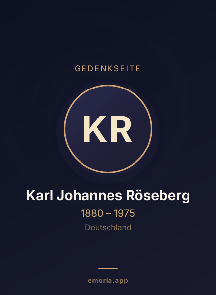 Gedenkportrait von Karl Johannes Röseberg