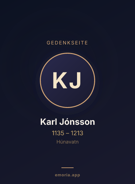Gedenkportrait von Karl Jónsson