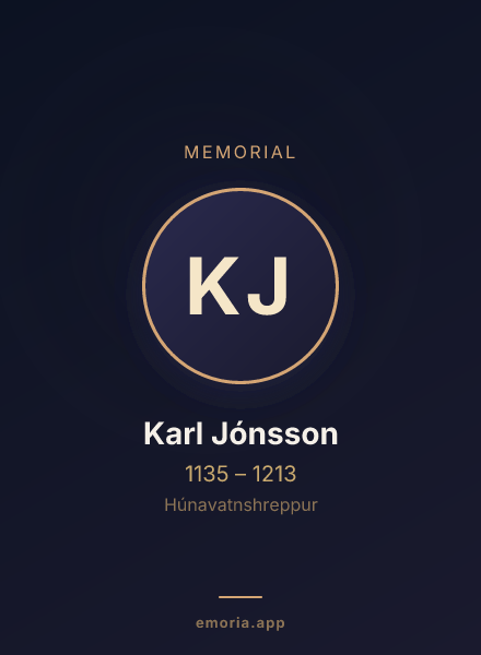 Memorial portrait of Karl Jónsson
