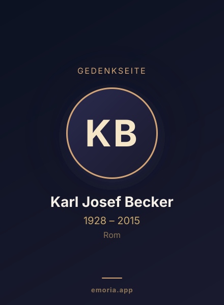 Gedenkportrait von Karl Josef Becker