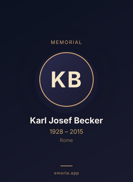 Memorial portrait of Karl Josef Becker