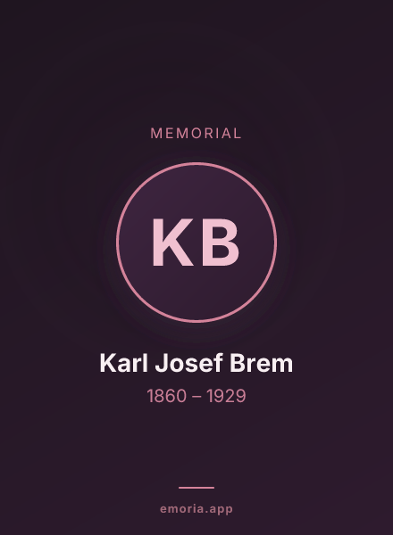 Memorial portrait of Karl Josef Brem