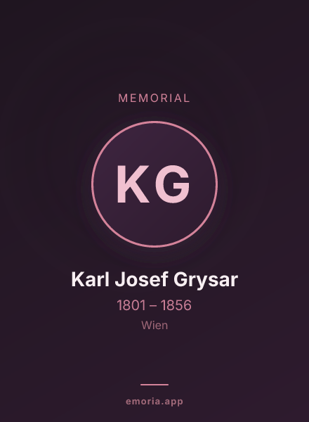Memorial portrait of Karl Josef Grysar