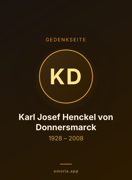 Gedenkportrait von Karl Josef Henckel von Donnersmarck