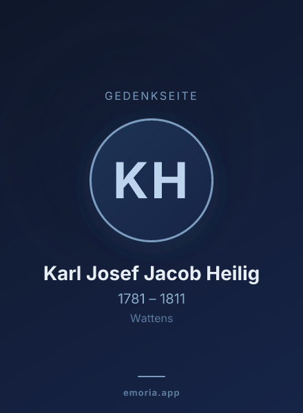 Gedenkportrait von Karl Josef Jacob Heilig