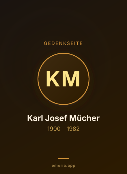 Gedenkportrait von Karl Josef Mücher