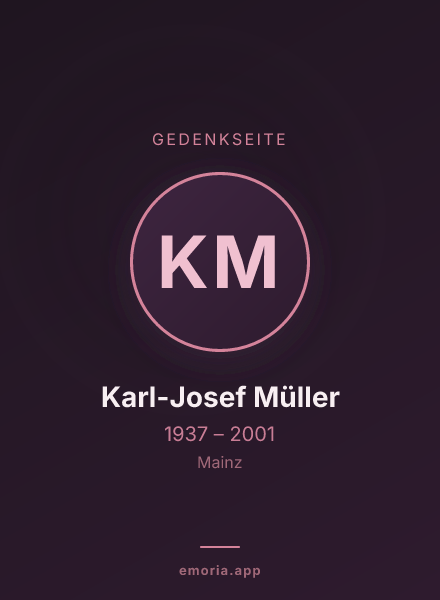 Gedenkportrait von Karl-Josef Müller