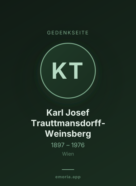 Gedenkportrait von Karl Josef Trauttmansdorff-Weinsberg