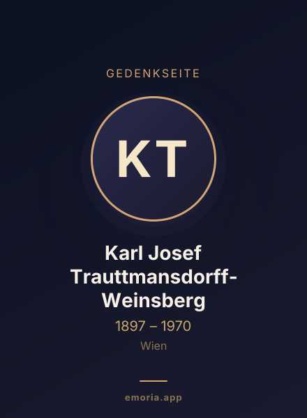 Gedenkportrait von Karl Josef Trauttmansdorff-Weinsberg