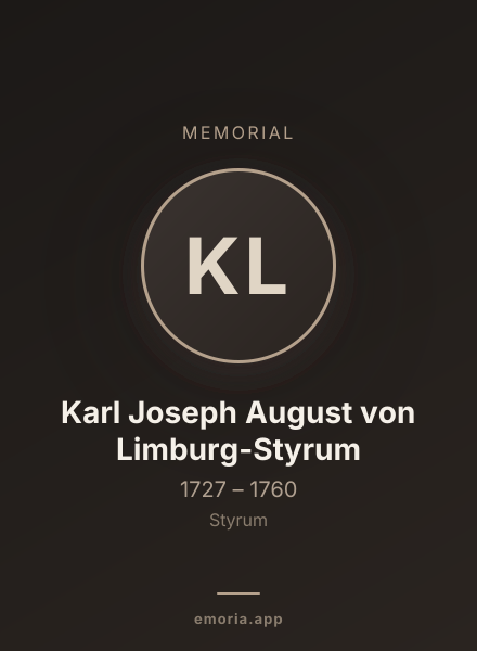 Memorial portrait of Karl Joseph August von Limburg-Styrum