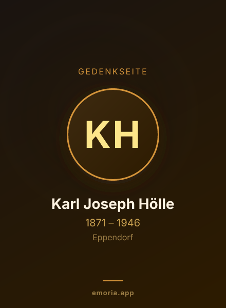 Gedenkportrait von Karl Joseph Hölle