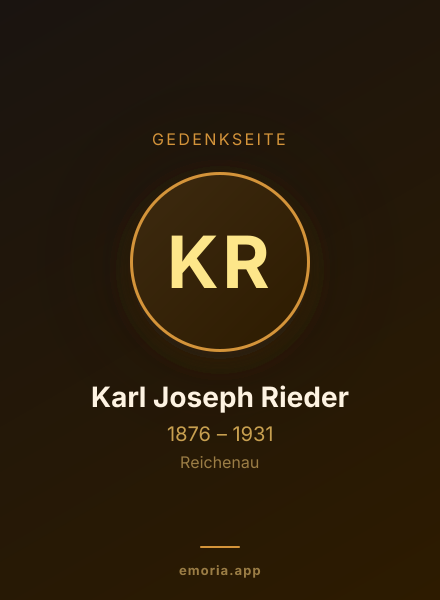 Gedenkportrait von Karl Joseph Rieder