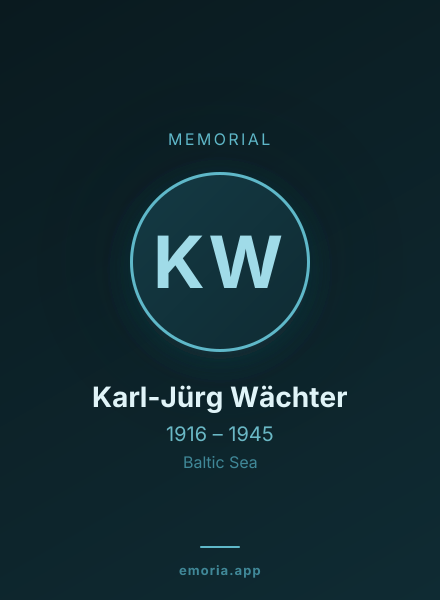 Memorial portrait of Karl-Jürg Wächter