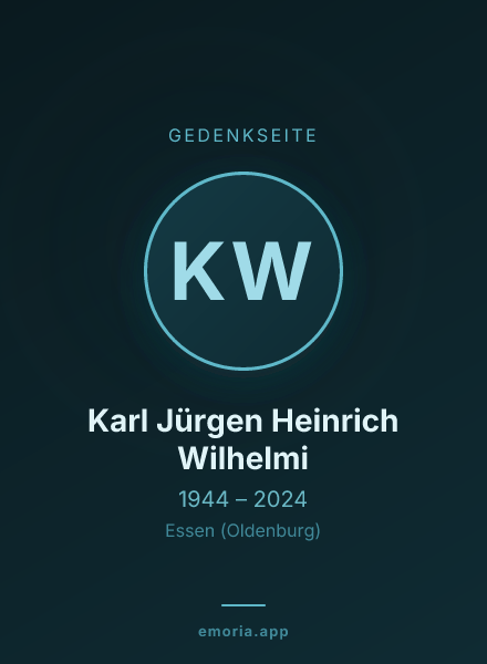 Gedenkportrait von Karl Jürgen Heinrich Wilhelmi