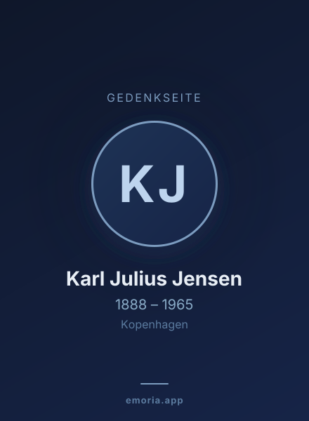 Gedenkportrait von Karl Julius Jensen
