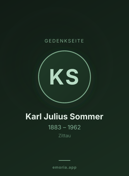 Gedenkportrait von Karl Julius Sommer
