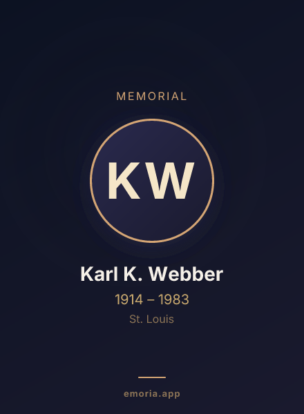 Memorial portrait of Karl K. Webber