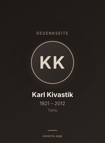Gedenkportrait von Karl Kivastik