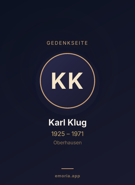 Gedenkportrait von Karl Klug