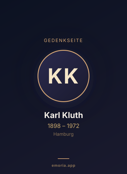 Gedenkportrait von Karl Kluth