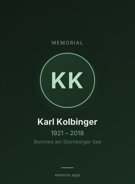 Memorial portrait of Karl Kolbinger