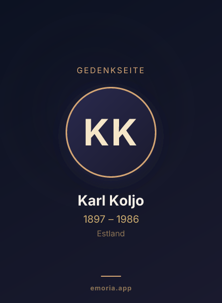 Gedenkportrait von Karl Koljo