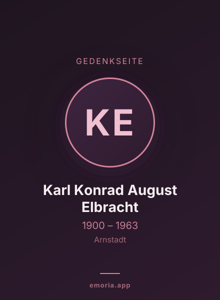 Gedenkportrait von Karl Konrad August Elbracht