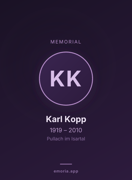 Memorial portrait of Karl Kopp