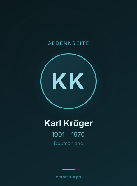 Gedenkportrait von Karl Kröger