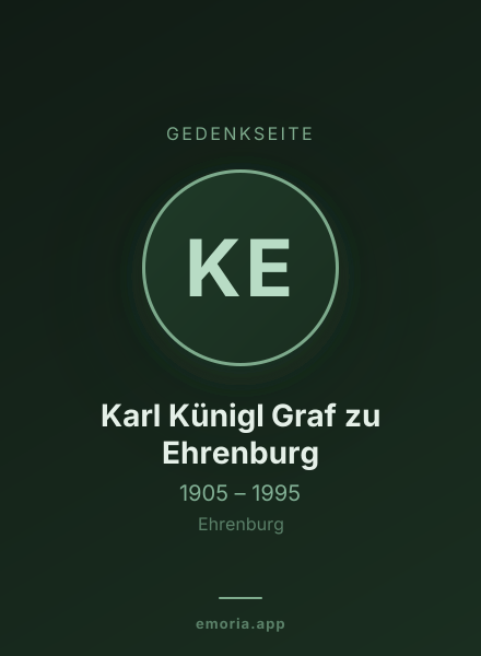 Gedenkportrait von Karl Künigl Graf zu Ehrenburg