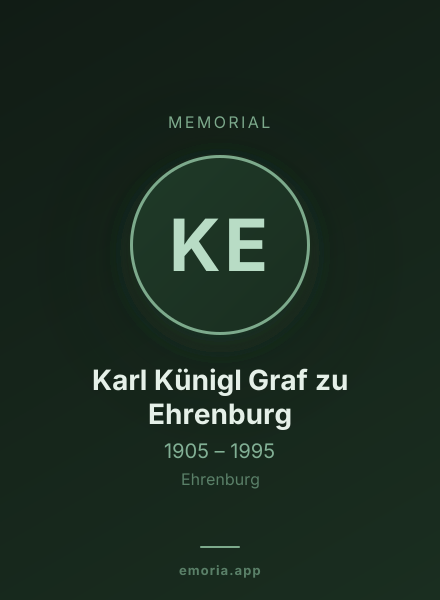 Memorial portrait of Karl Künigl Graf zu Ehrenburg