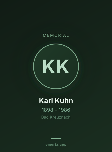 Memorial portrait of Karl Kuhn