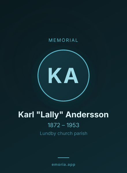 Memorial portrait of Karl "Lally" Andersson