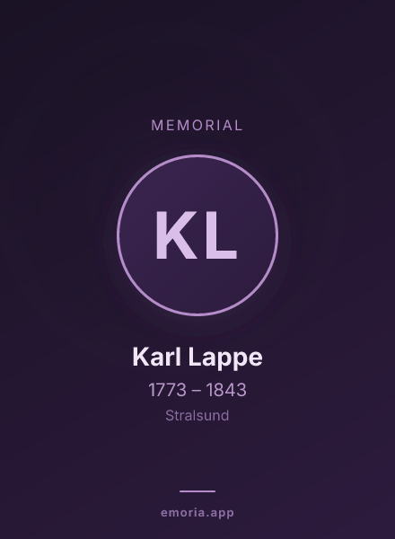 Memorial portrait of Karl Lappe
