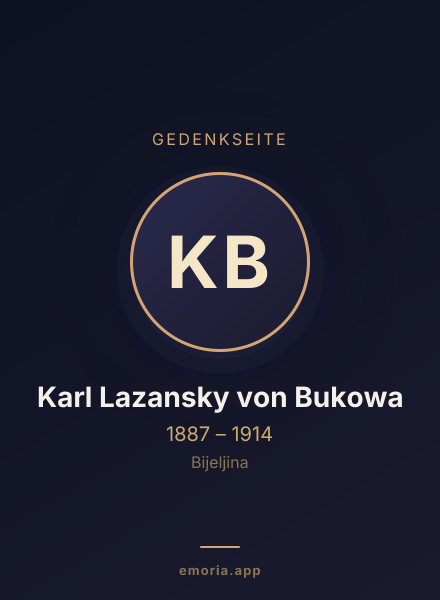Gedenkportrait von Karl Lazansky von Bukowa