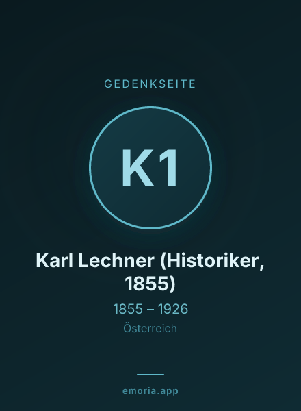 Gedenkportrait von Karl Lechner (Historiker, 1855)
