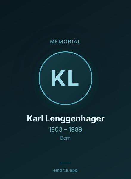 Memorial portrait of Karl Lenggenhager