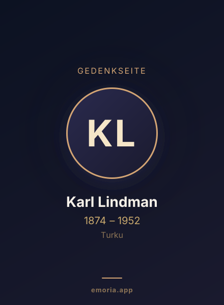 Gedenkportrait von Karl Lindman