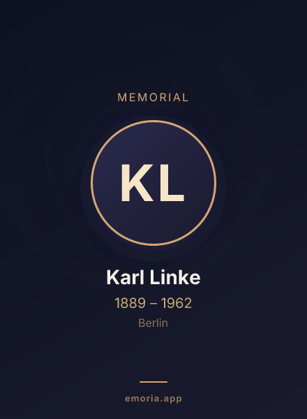 Memorial portrait of Karl Linke