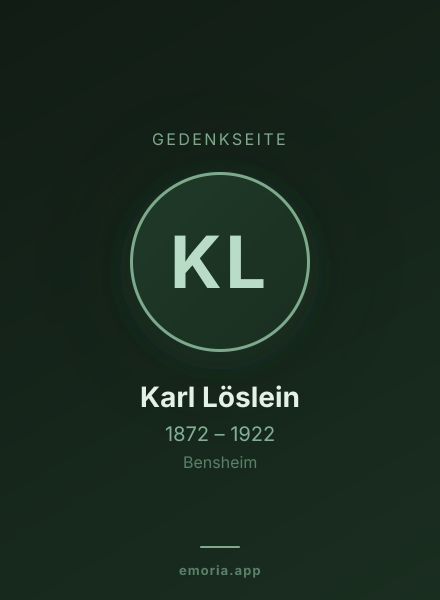 Gedenkportrait von Karl Löslein