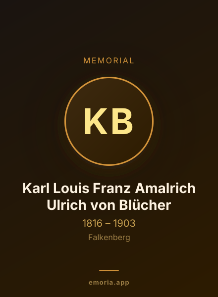 Memorial portrait of Karl Louis Franz Amalrich Ulrich von Blücher