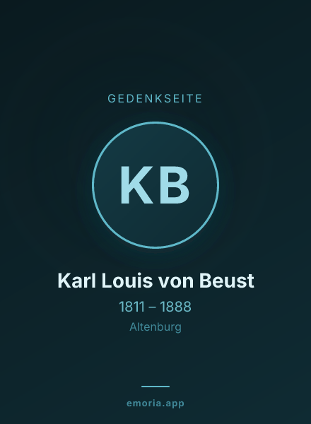 Gedenkportrait von Karl Louis von Beust