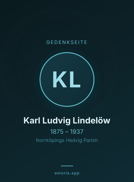 Gedenkportrait von Karl Ludvig Lindelöw