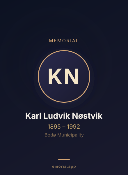 Memorial portrait of Karl Ludvik Nøstvik
